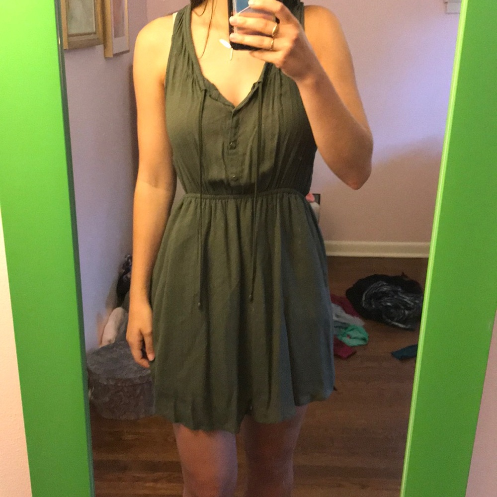 Urban Outfitters Casual Olive Green Dress